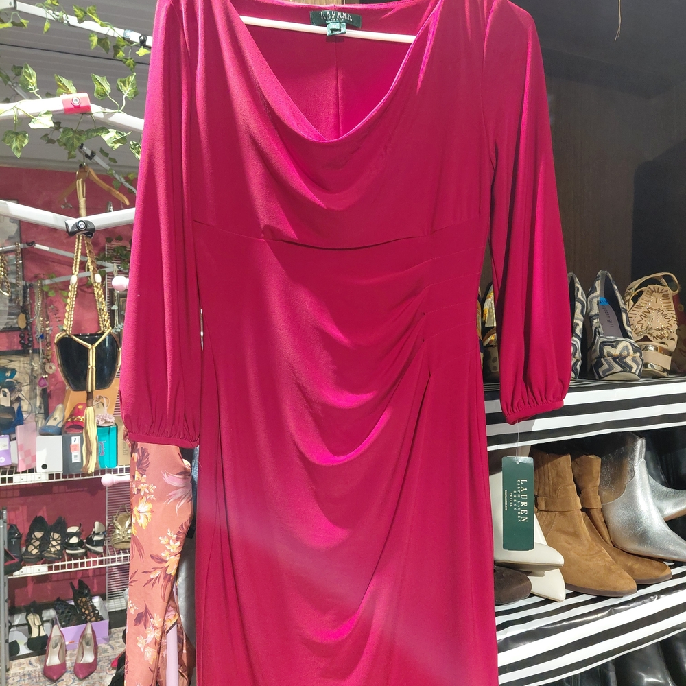 Ralph Lauren Fuchsia Long Sleeve Dress